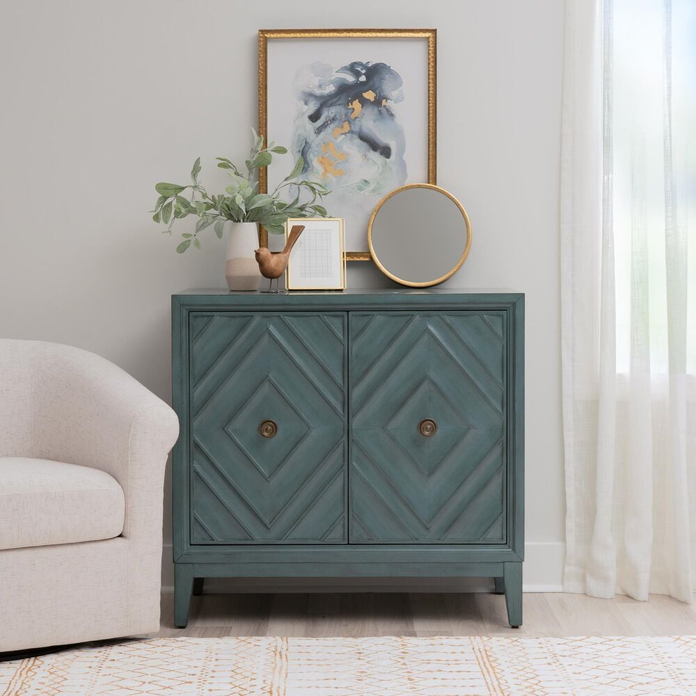 Linon Home Decor Jaylan 2-Door Cabinet in Blue, , large
