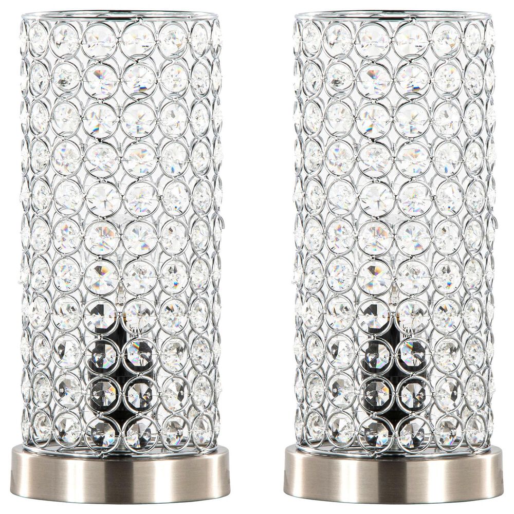 LumiSource Chandelier Uplight in Brushed Nickel and Chrome (Set of 2), , large