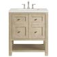 James Martin Vanities Breckenridge 30" Single Vanity in Whitewashed Oak with 3 cm Lime Delight Quartz Top, , large