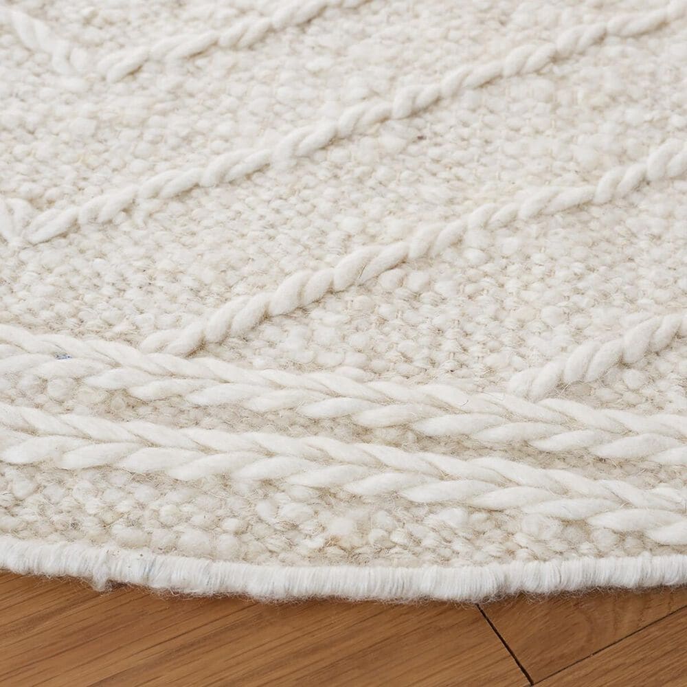 Safavieh Natura NAT333A 6&#39; Round Ivory and Black Area Rug, , large