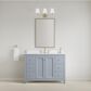 37B Claudine 48" Single Bathroom Vanity in Soft Blue with Glossy White Composite Stone Top and Backsplash, , large