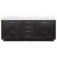 Lexora Home Abbey 84" Double Bathroom Vanity in Black Oak with 2 cm White Carrara Marble Top and Rectangular Sinks, , large