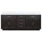 Lexora Home Abbey 84" Double Bathroom Vanity in Black Oak with 2 cm White Carrara Marble Top and Rectangular Sinks, , large
