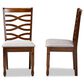 Baxton Studio Lanier Side Chair with Grey Cushion in Walnut Brown (Set of 2), , large