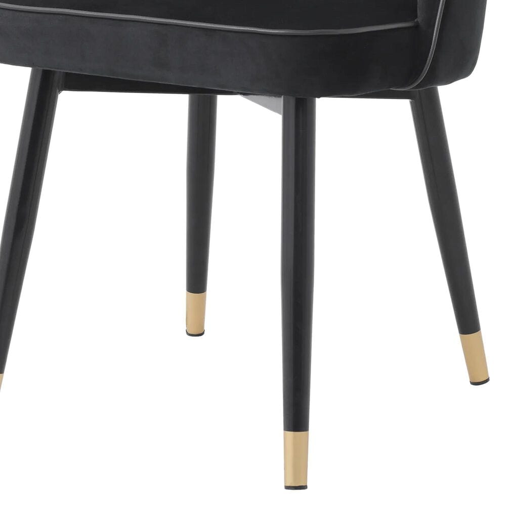 Eichholtz Cliff Upholstered Dining Side Chair in Roche Black Velvet, , large