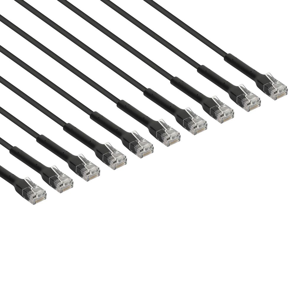 Manhattan Cat6 3" Stranded U/UTP FlexiBoot Slim Network Patch Cable in Black (Set of 10), , large