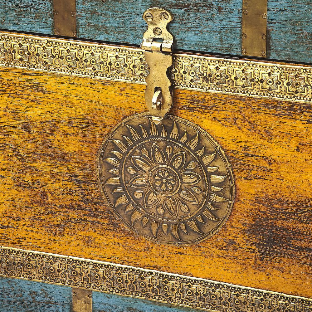 Butler Nador Storage Trunk in Blue and Gold, , large