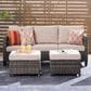 HOMLUX 3-Piece 77" Patio Sofa and Ottoman Set in Beige, , large