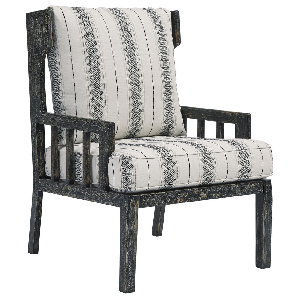 Signature Design by Ashley Kelanie Accent Chair with Ivory and Black Cushion in Onyx, , large