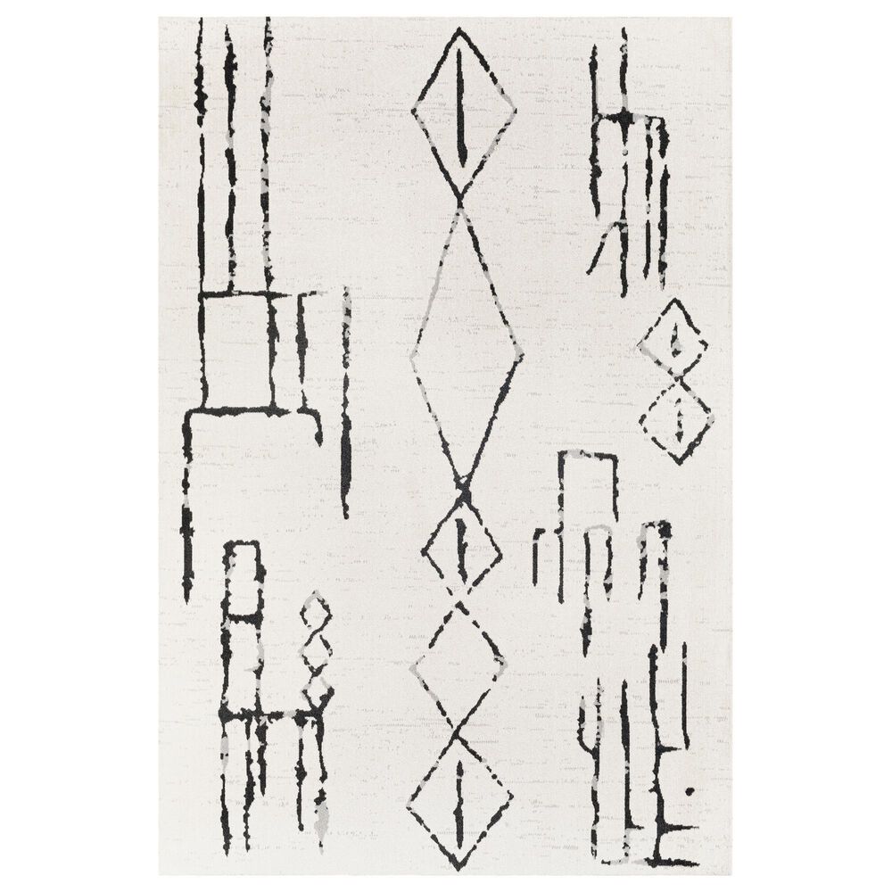 Surya Lavadora Bohemian 9"3" x 12" Black, Gray and Light Gray Area Rug, , large
