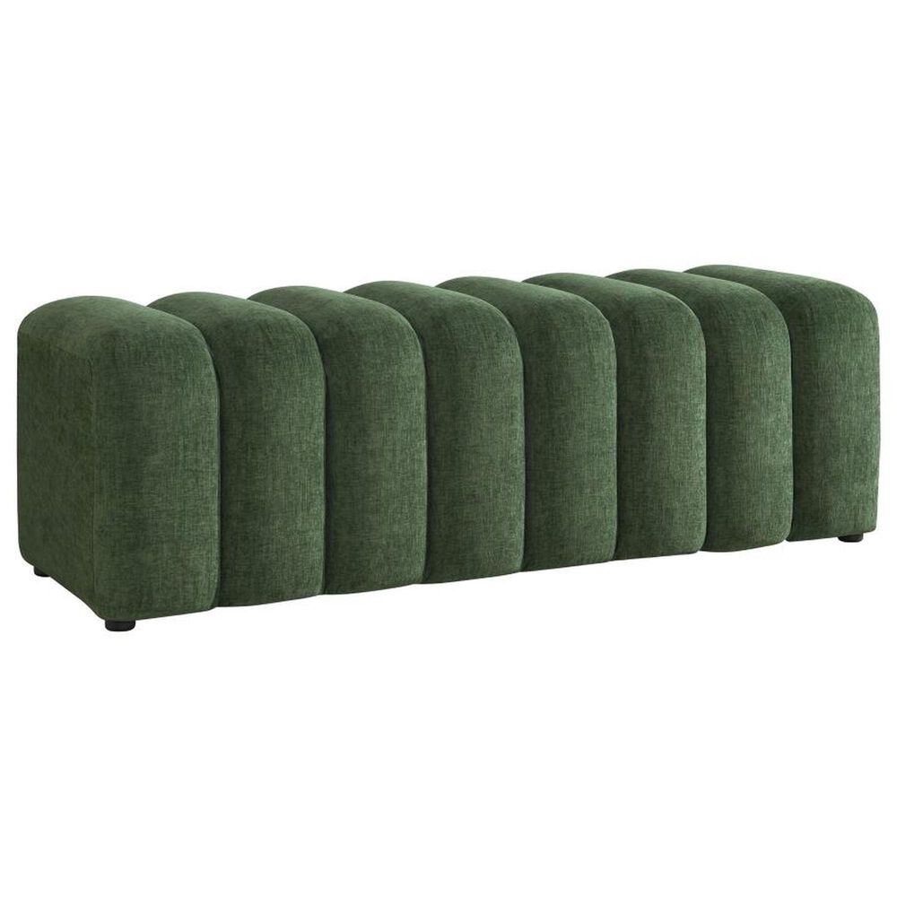 Coaster Summer Upholstered Channel Accent Bench in Green, , large