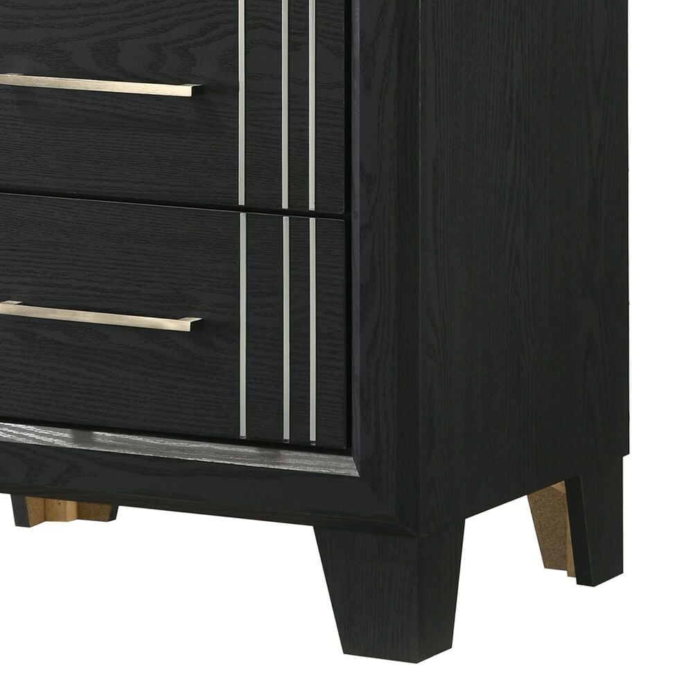 Crown Mark Charlie 2-Drawer Nightstand in Charcoal, , large