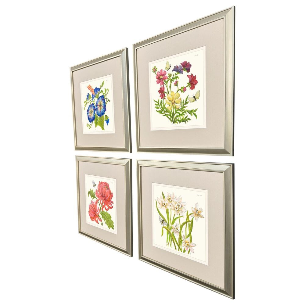 Paragon 18" Square Fleur Melange III Wall Art in Green (Set of 4), , large