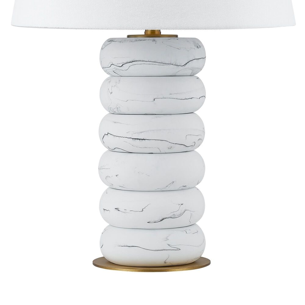 Southern Lighting Winnie Table Lamp in White, Gray and Gold, , large