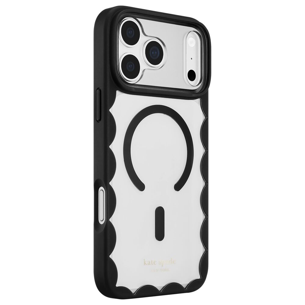 Kate Spade Silicone Scallop MagSafe Case for Apple iPhone 18 Pro/17 Pro in Black and Clear, , large