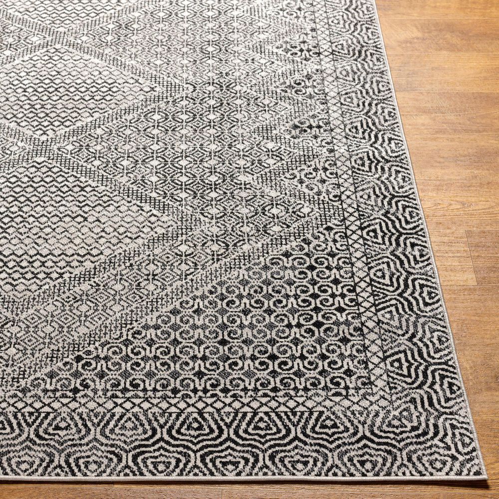 Surya Lavadora  5&#39;3&quot; x 7&#39; Black, Gray and Light Gray Area Rug, , large