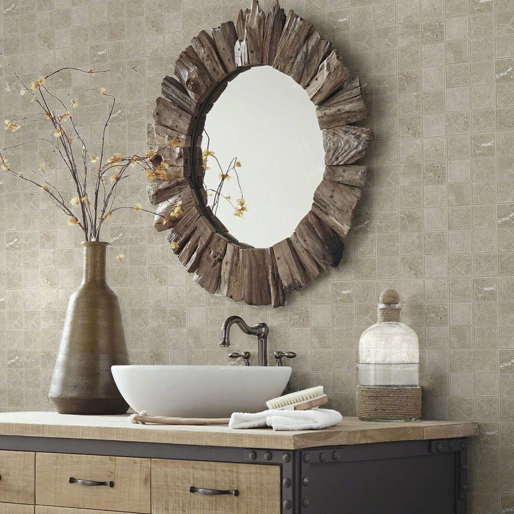 Shaw Oasis Light Grey 13&quot; x 13&quot; Ceramic Mosaic Tile, , large