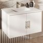 Lexora Home Geneva 30" Single Bathroom Vanity in Glossy White with 2 cm White Quartz Top and Rectangular Sink, , large