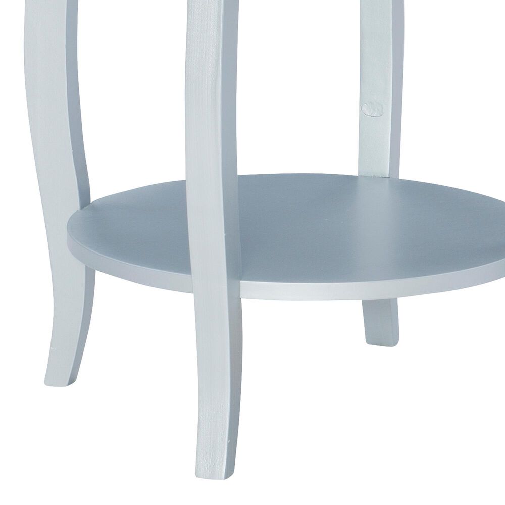 Linon Home Decor Rainbow Round Side Table in Silver, , large