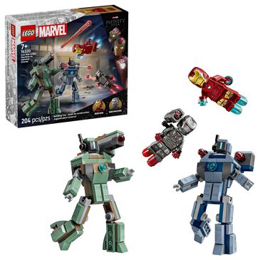 LEGO Marvel Iron Man and War Machine vs. Hammer Drones Building Set, , large
