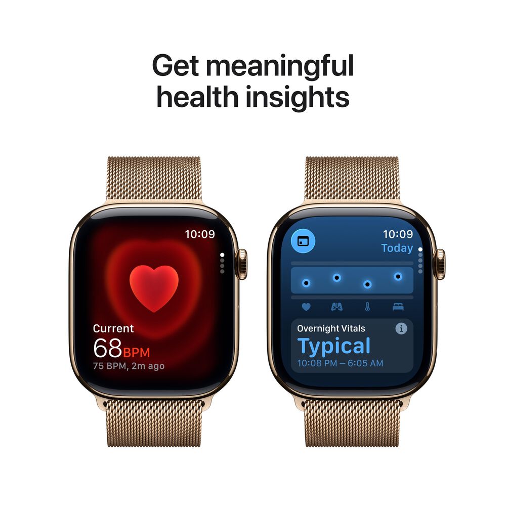 Apple Watch Series 11 &#40;GPS+Cellular&#41; 46mm Titanium Case with Gold Milanese Loop - M/L - Gold - &#40;2025&#41;, , large