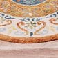 L&R Resources Sinuous Leon Medallion 6" Round Orange, Cream, Blue and Green Area Rug, , large