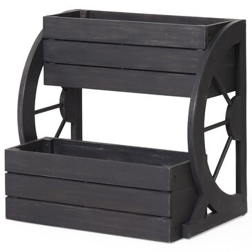 Noble House Soledad 2-Tier Patio Planter in Dark Grey, , large