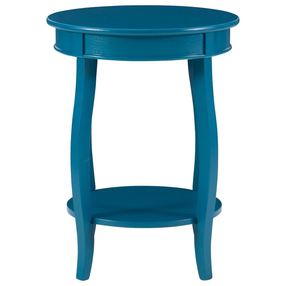 Linon Home Decor Rainbow Round Side Table in Teal, , large