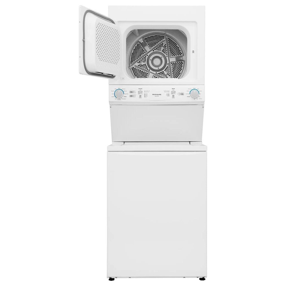Frigidaire 3.9 Cu Ft Washer and 5.5 Cu Ft Dryer Electric Stacked Laundry in White, , large