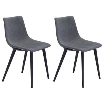 Zuo Modern Daniel Dining Chair in Gray and Black (Set of 2), , large
