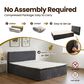 HOMLUX Plush Queen Mattress with Grey Headboard, , large