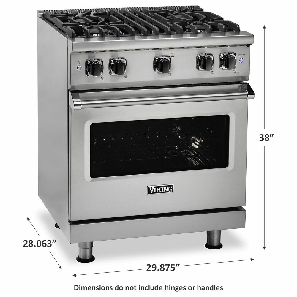 Viking Range 30&quot; Natural Gas Sealed Burner Gas Range in Stainless Steel, , large