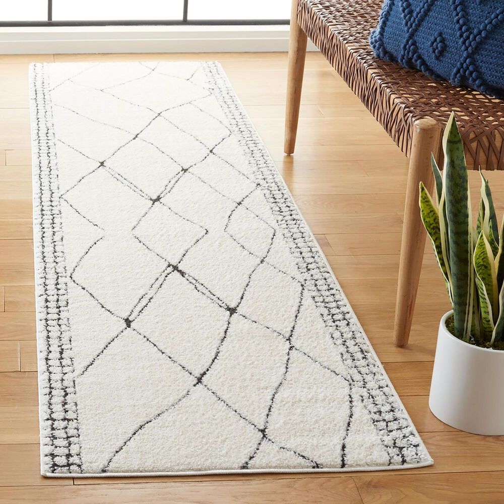 Safavieh Melody MEL104A 2&#39;2&quot; x 8&#39; Ivory and Black Runner, , large