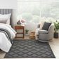 Nourison Easy Care 4" x 6" Charcoal and Black Indoor/Outdoor Area Rug, , large