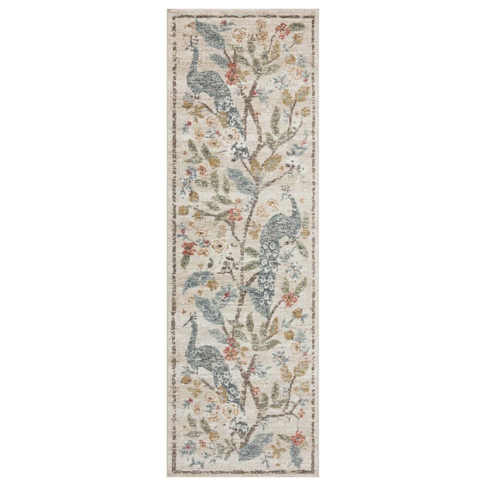 Rifle Paper Co. x Loloi Laurel Peacock Garden 2"8" x 10" Cream Runner, , large