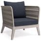 Hearth and Haven Santiago Outdoor Conversation Chair in Slate Grey, , large