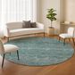 Dalyn Rug Company Soft Essentials Solid Teal 8" Round Indoor/Outdoor Area Rug, , large