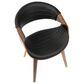 Lumisource Curvo Dining Chair in Black Faux Leather and Walnut Finish, , large