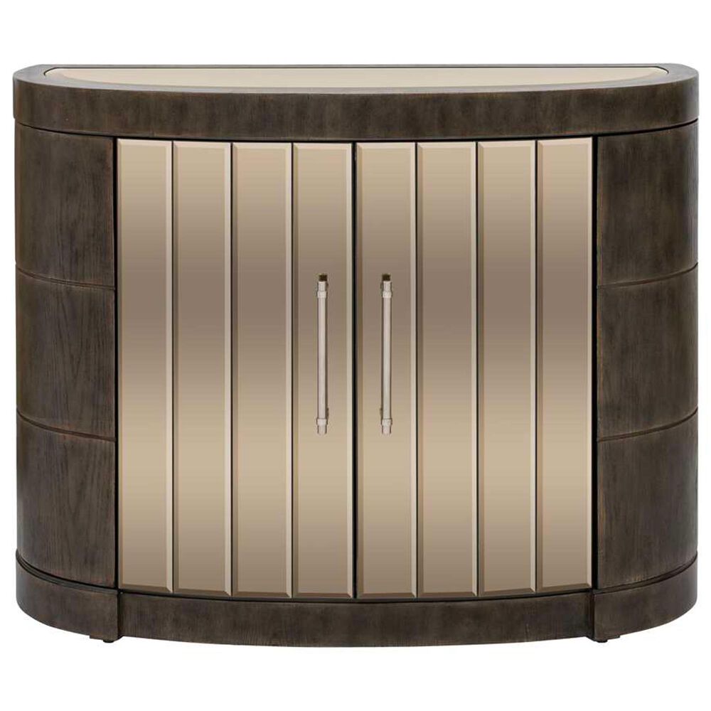 Bassett Mirror Company Serrano 4-Door Hall Cabinet in Rich Chocolate Brown and Bronze, , large