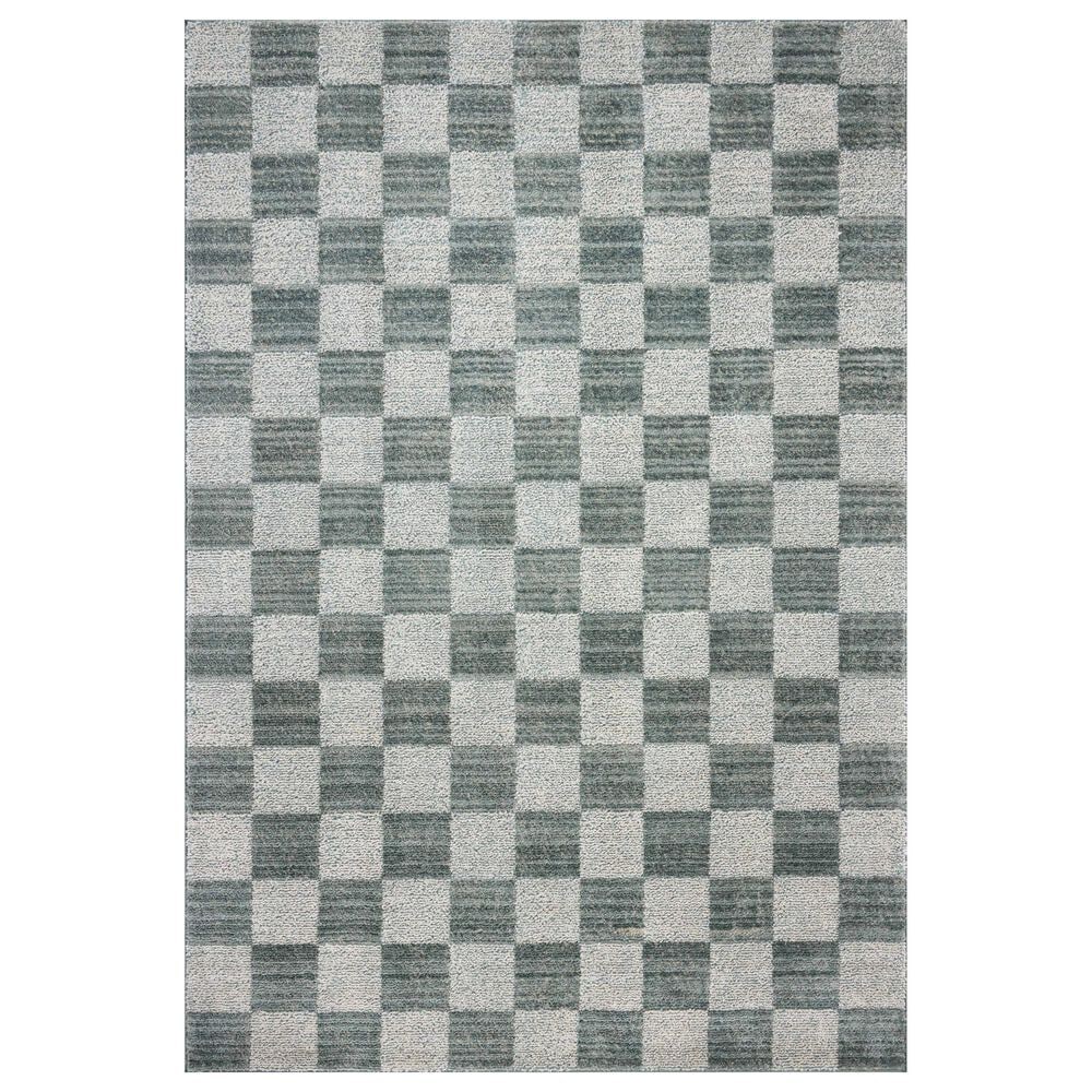 Chris Loves Julia x Loloi Calvin Blue and Ivory 3"6" x 5"6" Area Rug, , large