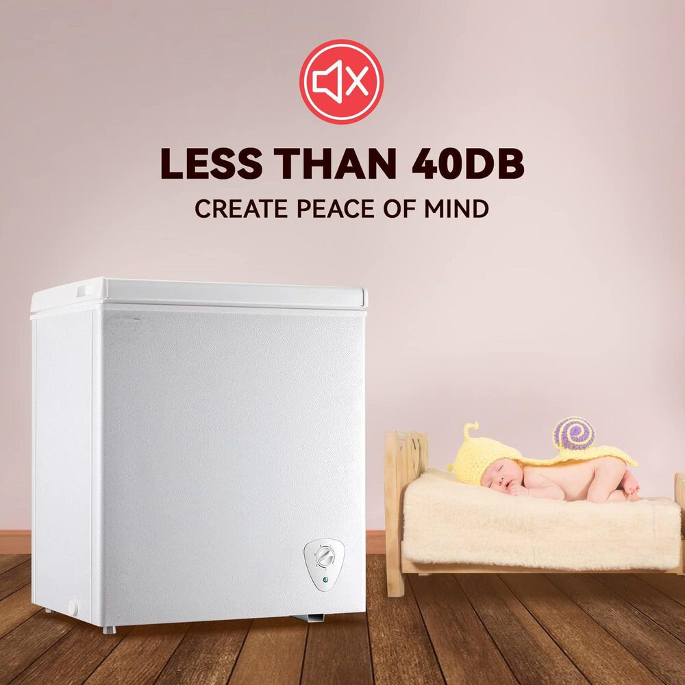 HOMLUX 5 Cu. Ft. Chest Freezer with Adjustable Thermostat in White, , large
