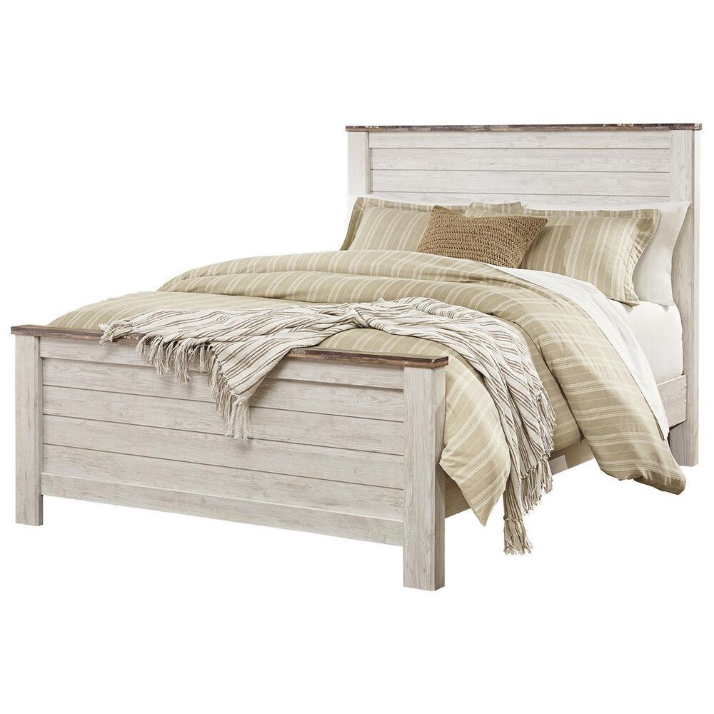 Ashley Willowton 4 Piece King Bedroom Set in Whitewash, , large