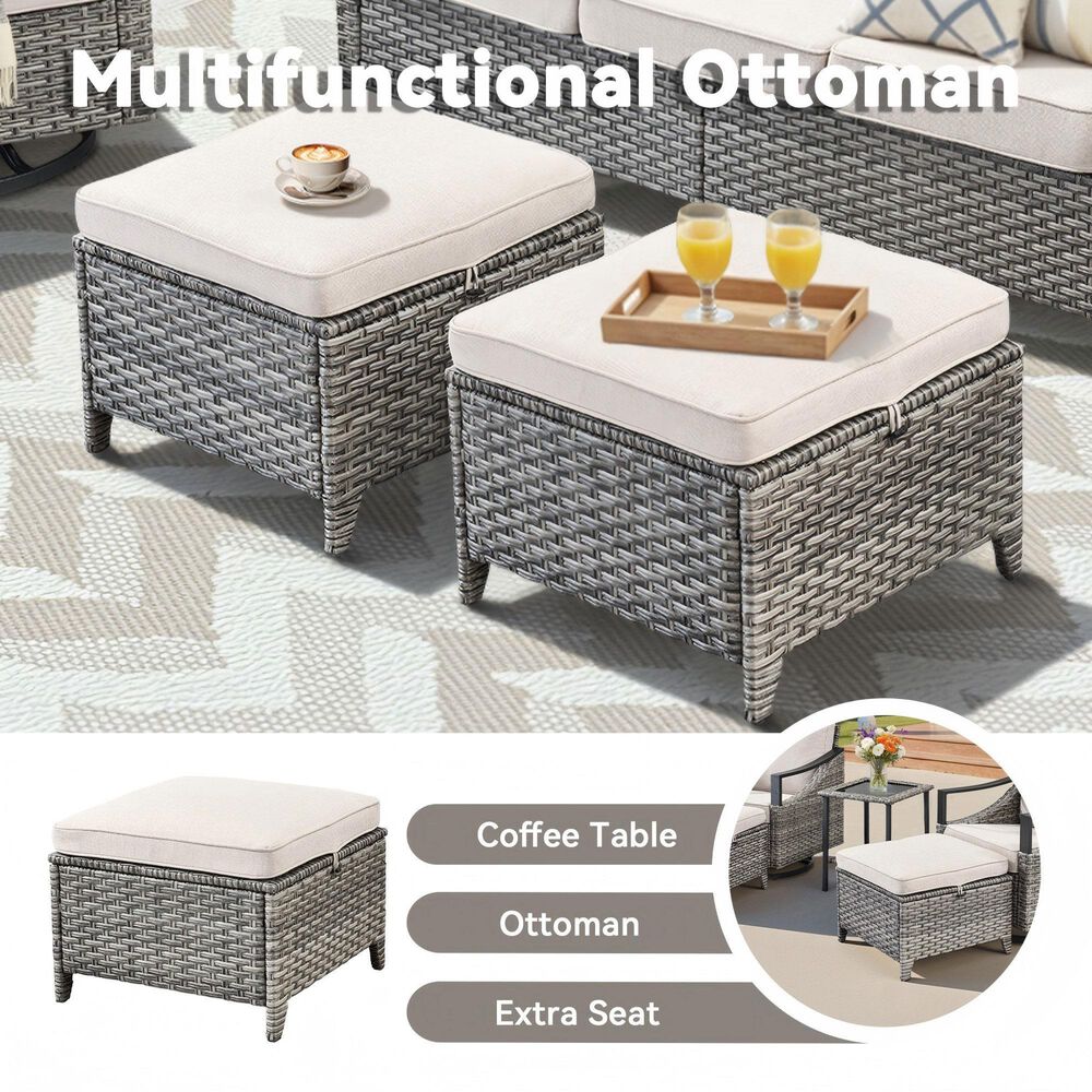 Sunwell Garden 6-Piece Patio Chat Set with Side Table in Beige, , large