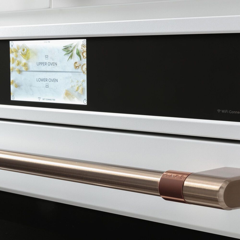 Cafe 30&quot; Smart Double Electric Wall Oven with Convection in Matte White and Brushed Black, , large