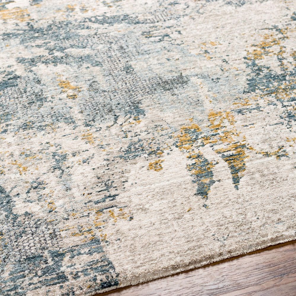 Surya Dresden Taupe, Off-White, Deep Teal, Dusty Sage, Ink Blue, Mustard and Light Gray 2'7" x 7'3" Runner, , large