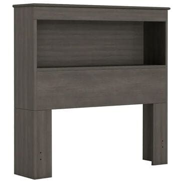 Lemoore Essential Twin Bookcase Headboard in Storm Grey, , large