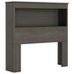 Lemoore Essential Twin Bookcase Headboard in Storm Grey, , large