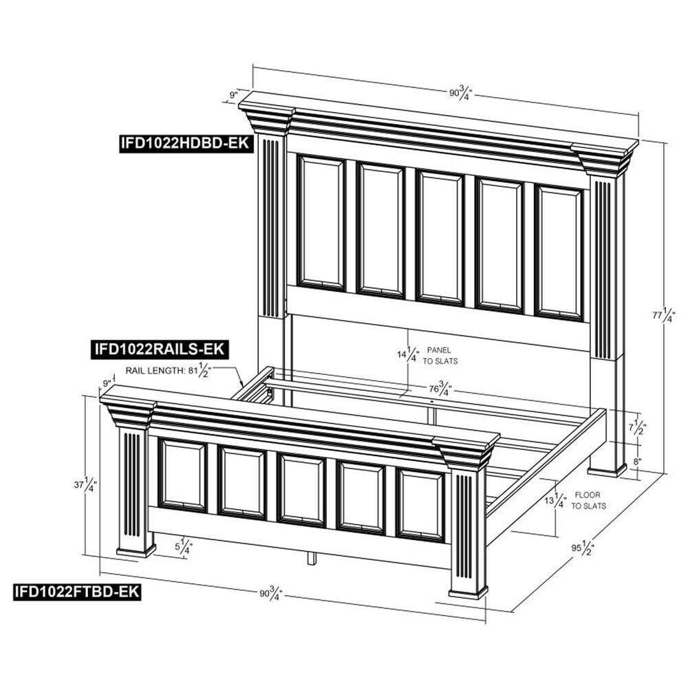 Fallridge Terra White King Bed in Vintage White, , large