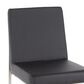 Lumisource Fuji Side Chair with Black Faux Leather Cushion in Brushed Stainless Steel (Set of 2), , large