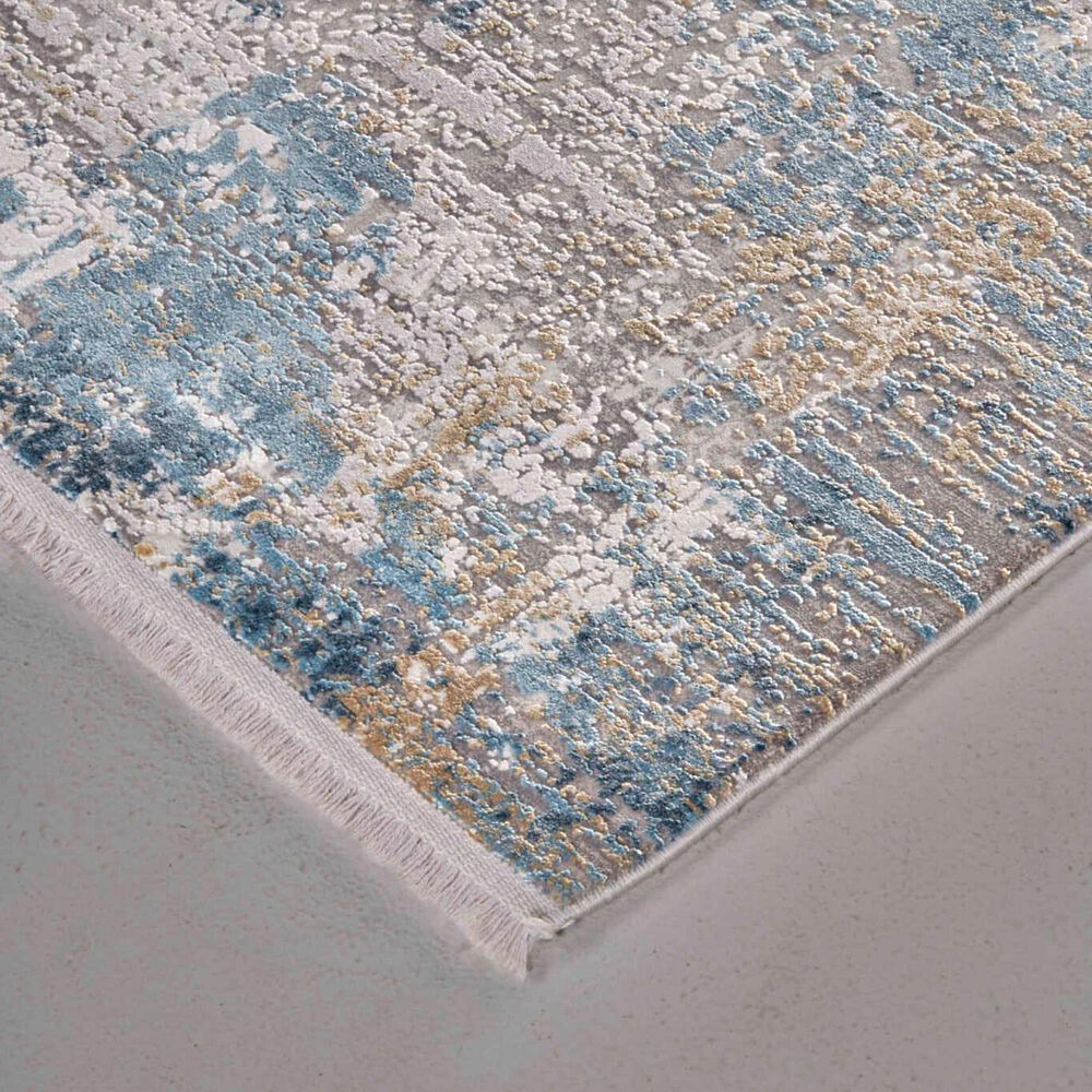 Feizy Cadiz 4&#39;10&quot; x 7&#39;10&quot; Ivory and Blue Area Rug, , large